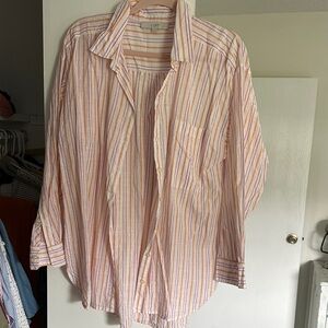 LOFT Multicolor Striped Button-Up Shirt
